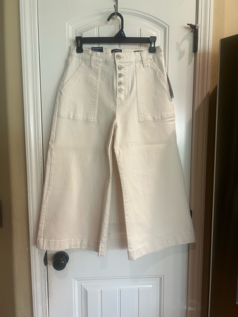 Scoop Cream Wide-Leg Button-Front Culotte